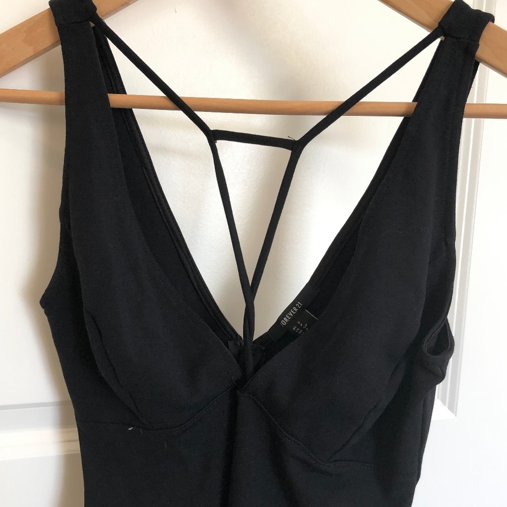 Forever21 Black BodyCon Dress w/ neck details - Picture 6 of 13